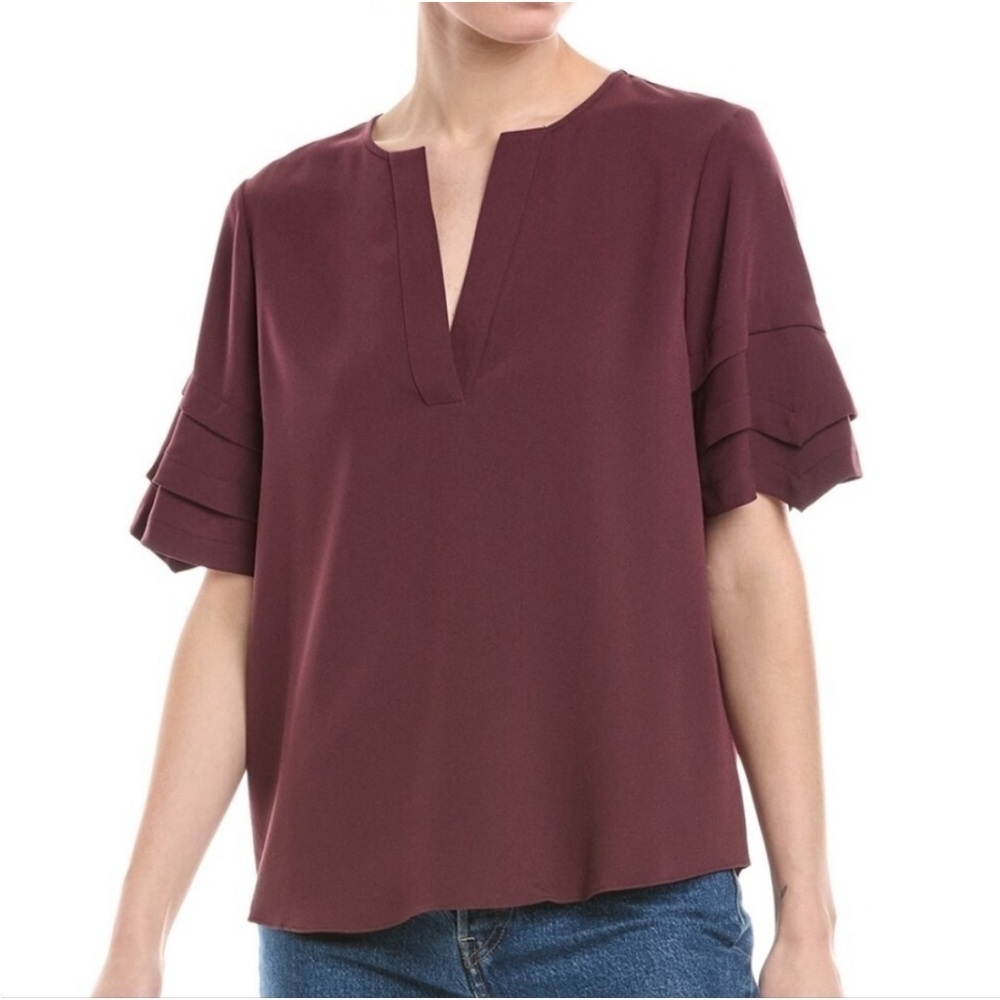 FRAME Mulberry Tiered Ruffle Top